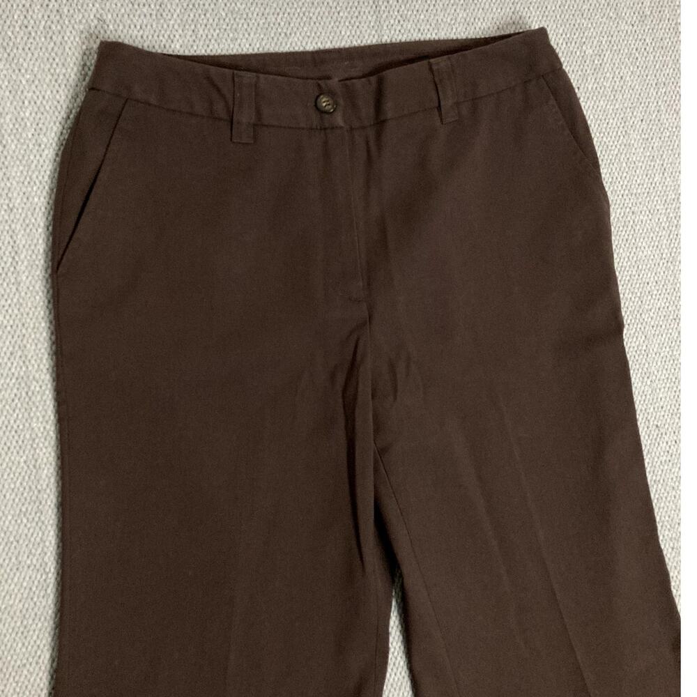 Vtg Oscar De La Renta Career Dress Slacks Womens 28X32‎ Brown Flare Work Office - Picture 3 of 13